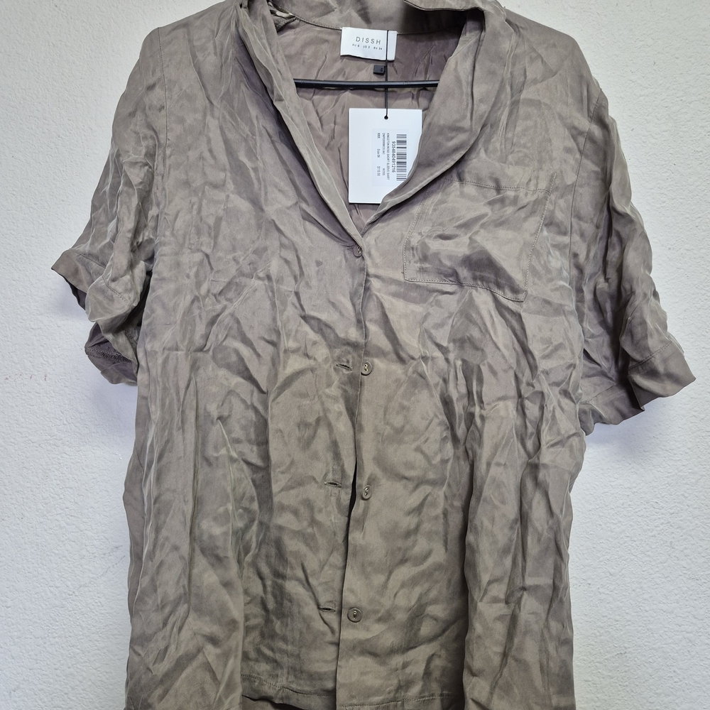 DISSH Brown Casual Button Down Shirt Lightweight